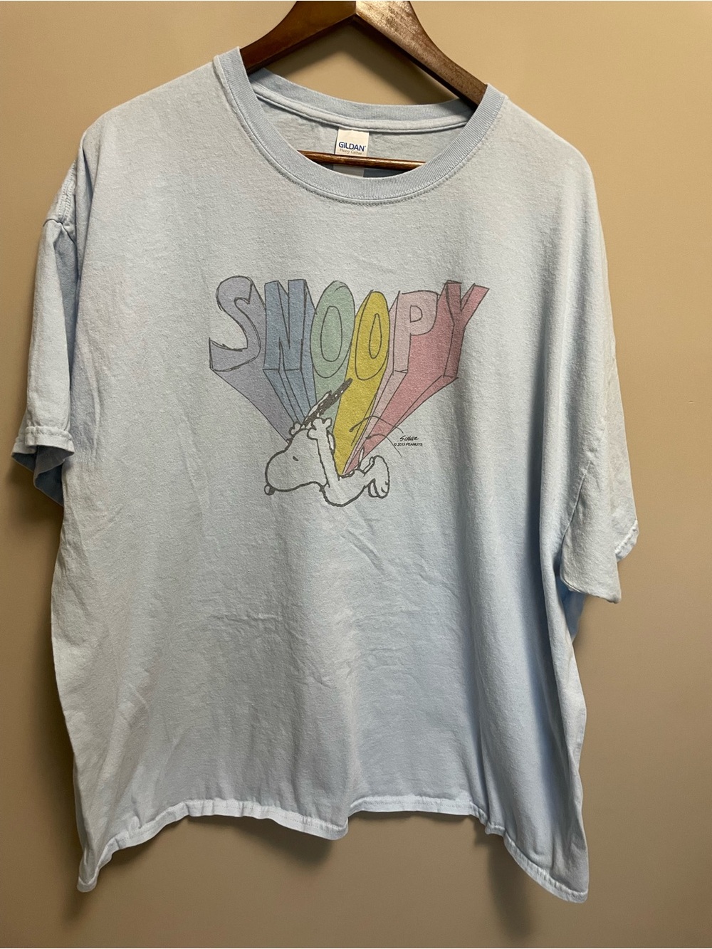 Snoopy Peanuts 2015 Sky Blue Tee 3XL